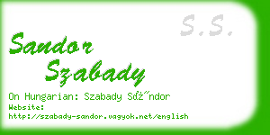 sandor szabady business card